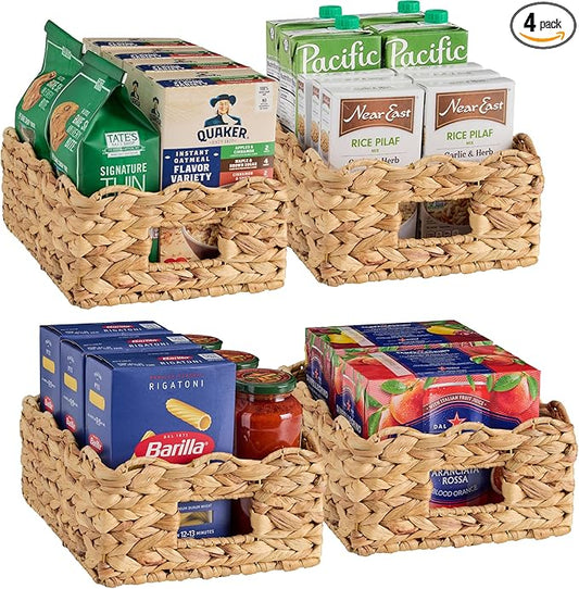 Best Choice Products 9x12 Scalloped Shelf Baskets, Woven Storage Bins, Storage Organizers for Pantry, Living Room, Bedroom, Nursery & Laundry, 4 Pack - Natural by Unknown