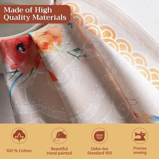 Maison d' Hermine Cloth Napkins Set of 4 Reusable 100% Cotton (20" x 20") | Everyday Square Napkins Cloth Washable Dinner Party Wedding Restaurant Hotel Kitchen Spring Summer - Ibiza - Beige - Image 3