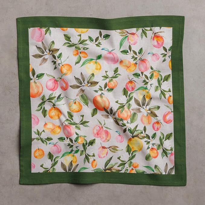 Maison d' Hermine Cloth Napkins Set of 4 Reusable 100% Cotton (18" x 18") | Everyday Square Napkins Cloth Washable Dinner Party Wedding Restaurant Hotel Kitchen Spring Summer - Soleil Fruite - Image 8