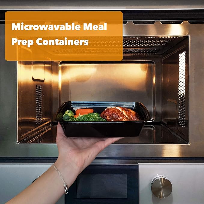 [50 Sets - 38 oz] Meal Prep Containers with Snap Tight Lids - Non-Spill Heavy Duty Food Storage Reusable Freezer Microwavable Dishwasher Safe Plastic Lunch Boxes - Image 4
