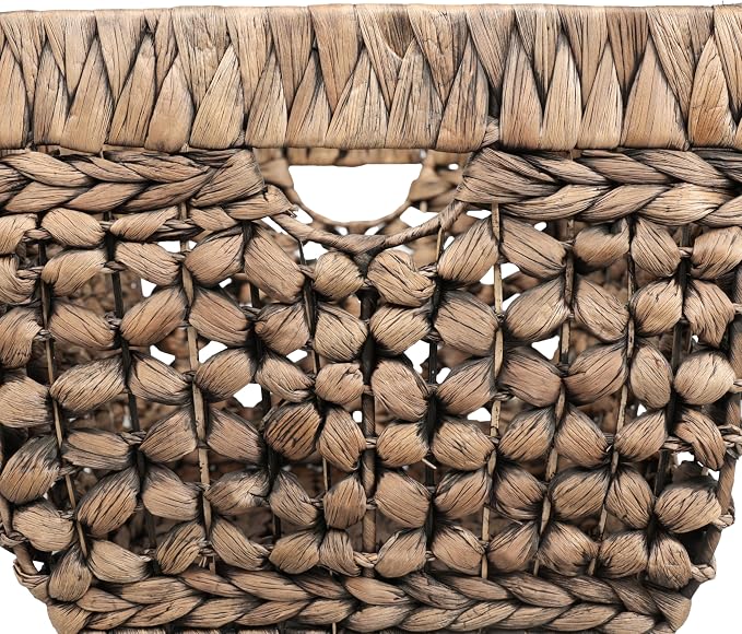 happimess Aria 5-Piece Nesting Storage Baskets Water Hyacinth 21", Brown | Handwoven Contemporary Bohemian Design, Iron Metal Frame, Open Weave, Decorative Organization For Living Room and Bedroom - Image 7