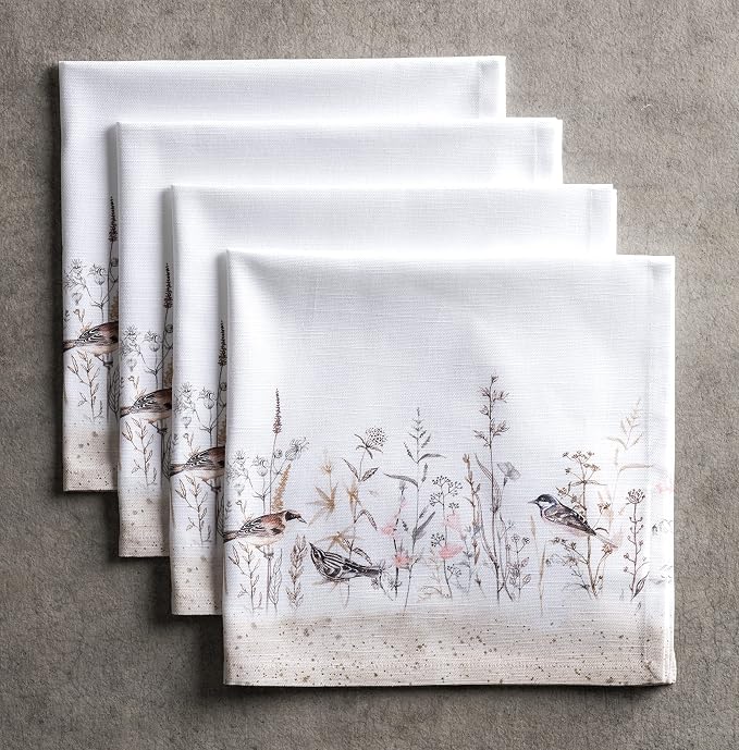 Maison d' Hermine Meadow Florals - Brown Bundle Set 100% Cotton Set of Napkins (20 Inch by 20 Inch) and Set of 4 Placemats (13 Inch by 19 Inch) - Image 4