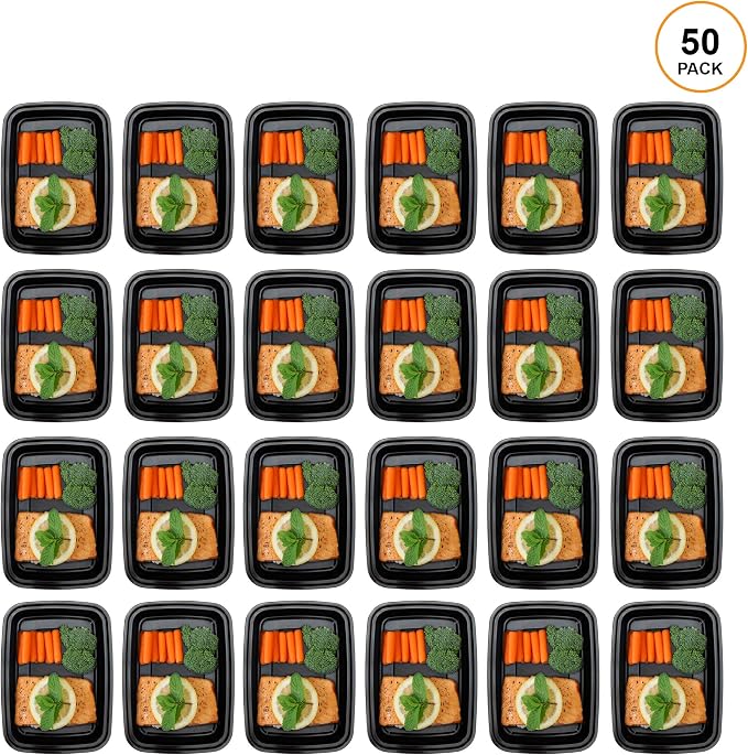 Freshware Meal Prep Containers 1 Compartment Food Storage Containers with Lids, Bento Box, BPA Free, Stackable, Microwave/Dishwasher/Freezer Safe (28 oz), 50 Count (Pack of 1) - Image 2