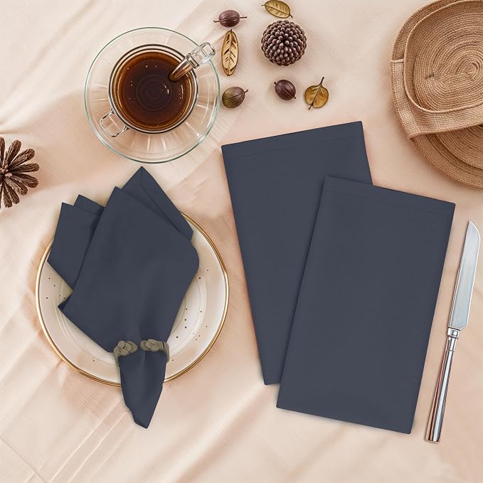 Ruvanti Cloth Napkins Set of 12, 18x18 Inches, 100% Cotton, Washable, Soft & Absorbent, Perfect for Wedding, Christmas, ‎Thanksgiving Dinners - Ombre Blue - Image 2