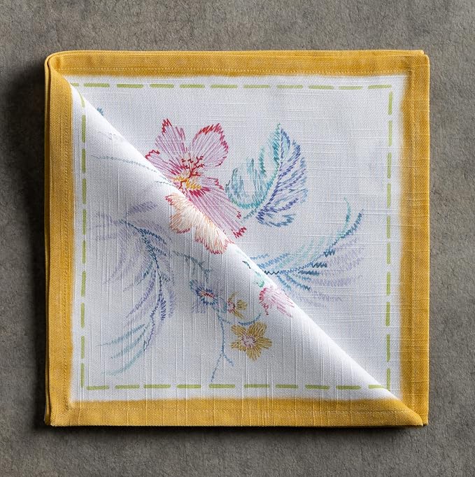 Maison d' Hermine Cloth Napkins Set of 4 Reusable 100% Cotton (20" x 20") | Everyday Square Napkins Cloth Washable Dinner Party Wedding Restaurant Hotel Kitchen Spring Summer - Paradise Island - Image 7