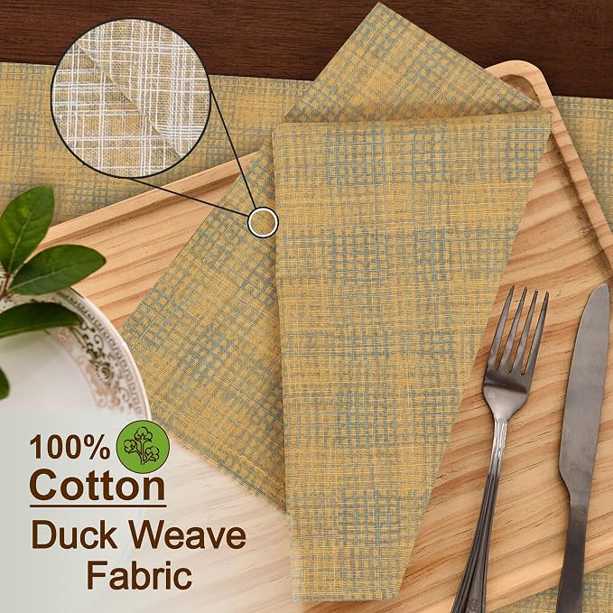 RUVANTI Cloth Napkins Set of 6 Cotton 100%, 18x18 Inches Napkins Cloth Washable, Soft, Absorbent. Cotton Napkins for Parties, Christmas, Thanksgiving, Weddings, Dinner Napkins Cloth - Wet Net - Image 3
