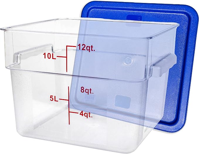 Tiger Chef Food Storage Containers with Lids - Plastic Container Set for Pantry Storage- 12 Qt Commercial Grade for Sugar, Flour, Cereal, Dry Goods by TigerChef