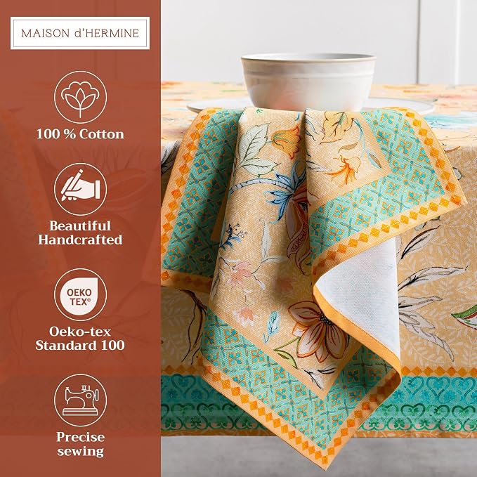Maison d' Hermine Cloth Napkins Set of 4 Reusable 100% Cotton (20" x 20") | Everyday Square Napkins Cloth Washable Dinner Party Wedding Restaurant Hotel Kitchen Spring Summer - Luxury Loft - Peach - Image 2