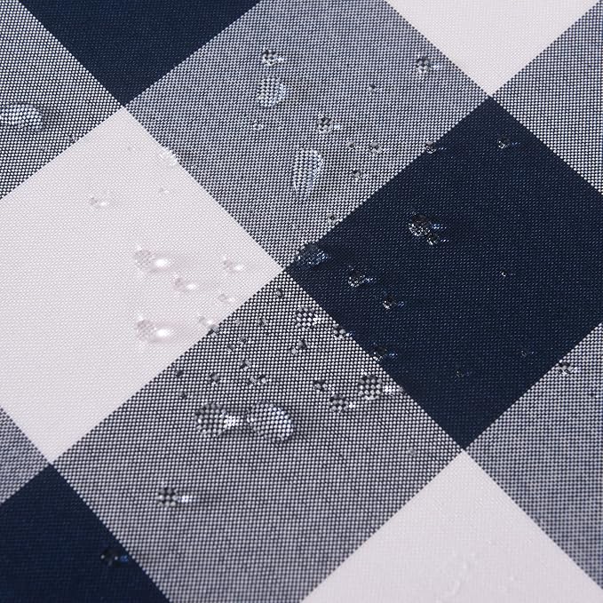 Cupuamon 2 Pack Waterproof Polyester Fabic Rectangle Checkered Tablecloth，60x120 Outdoor Table Cloth，Oil Stain Prevention Table Cloth for Pinics and Parties（Navy and White） - Image 5
