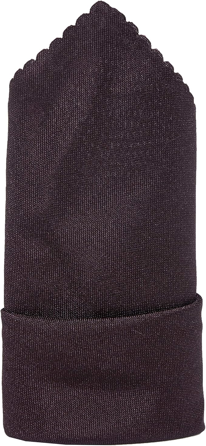 Pack of 25 Polyester Napkins 17 x 17 Inch Square with Scalloped Edge, Plain Washable Reusable Dining Table Cloth Napkin for Wedding Party Banquet Home Restaurant Bistro Decoration - Plum - Image 4