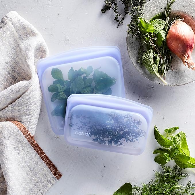 Stasher Premium Reusable Silicone Food Storage Bags, 4-Pack, Multicolor | Food-Safe Silicone, BPA-Free, Leak-Free, Eco-Friendly, Dishwasher, Lunch Bag, Travel Containers, Meal Prep, Lunch, Travel - Image 3