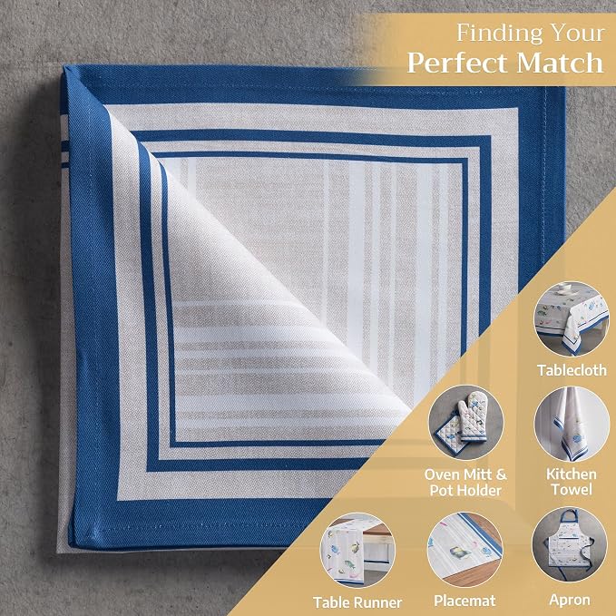 Maison d' Hermine Cloth Napkins Set of 4 Reusable 100% Cotton (20" x 20") | Everyday Square Napkins Cloth Washable Dinner Party Wedding Restaurant Hotel Kitchen Spring Summer - Poisson - Image 5