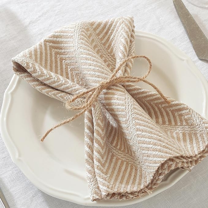 17x17 Green Icelandic Cloth Napkins Set of 6 Washable Reusable | Refresh your table aesthetic. These 17x17 washable green Icelandic pattern napkins add a textured, natural feel. by UWWGKK