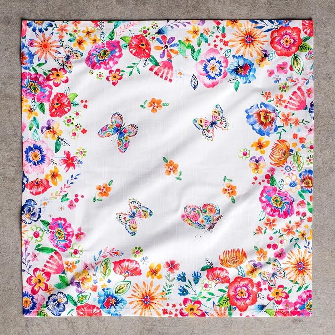 Maison d' Hermine Cloth Napkins Set of 4 Reusable 100% Cotton (20" x 20") | Everyday Square Napkins Cloth Washable Dinner Party Wedding Hotel Kitchen Spring Summer - Happy Florals - High Summer - Image 8