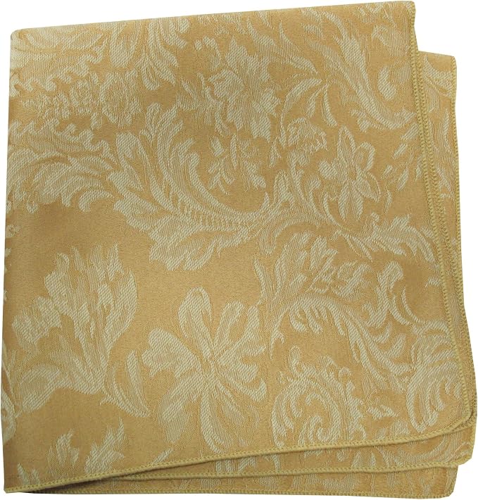 17x17-Inch Square Damask Cloth Napkins, Dijon, Set of 120 | Bulk Case of 10 Dozen, Miranda Jacquard, 50% Cotton / 50% Polyester Fabric, Woven Damask Pattern, Soft Hand, Machine Washable - Image 2