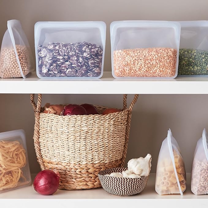 Stasher Reusable Silicone Storage Bags (Mini, Clear) and (Sandwich, Clear) - Image 3