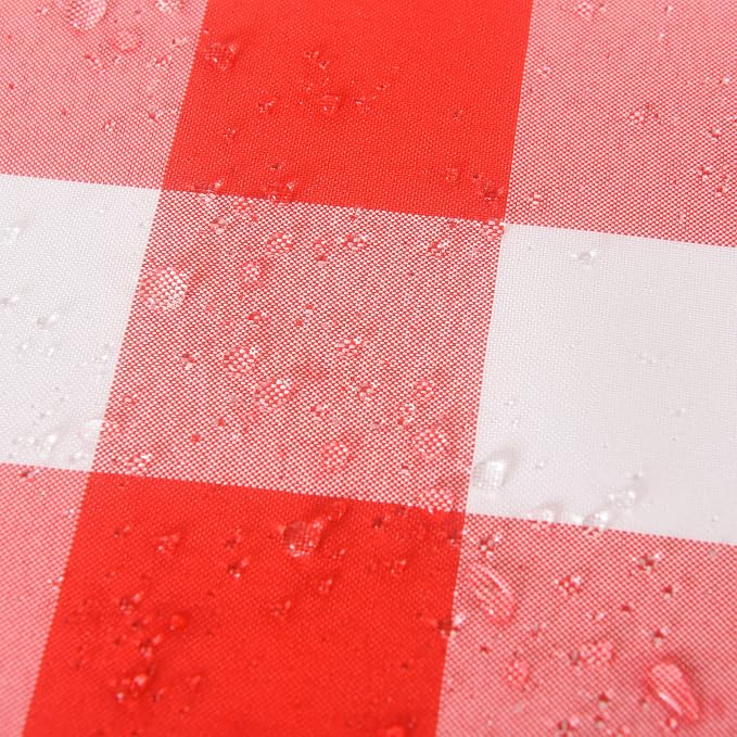 Cupuamon 2 Pack Waterproof Polyester Fabic Rectangle Checkered Tablecloth，60x120 Outdoor Table Cloth，Oil Stain Prevention Table Cloth for Pinics and Parties（Red and White） - Image 5