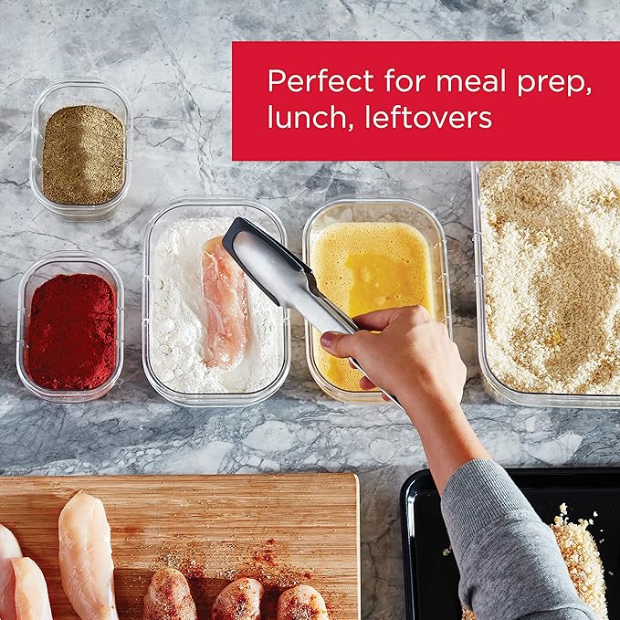 Rubbermaid Brilliance BPA-Free Food Storage Containers Multi Pack, 1.3 Cup Plastic Containers with Lids, 5 Pack, Leak Proof, Microwave & Dishwasher Safe - Image 3