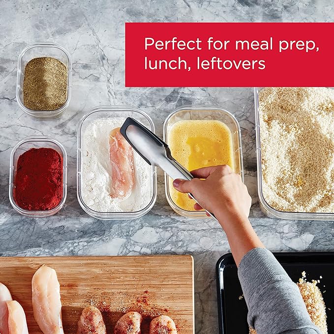 Rubbermaid Brilliance Food Storage Containers, 14 Piece Plastic Containers with Lids, BPA-Free, Leak Proof, Clear - Image 3