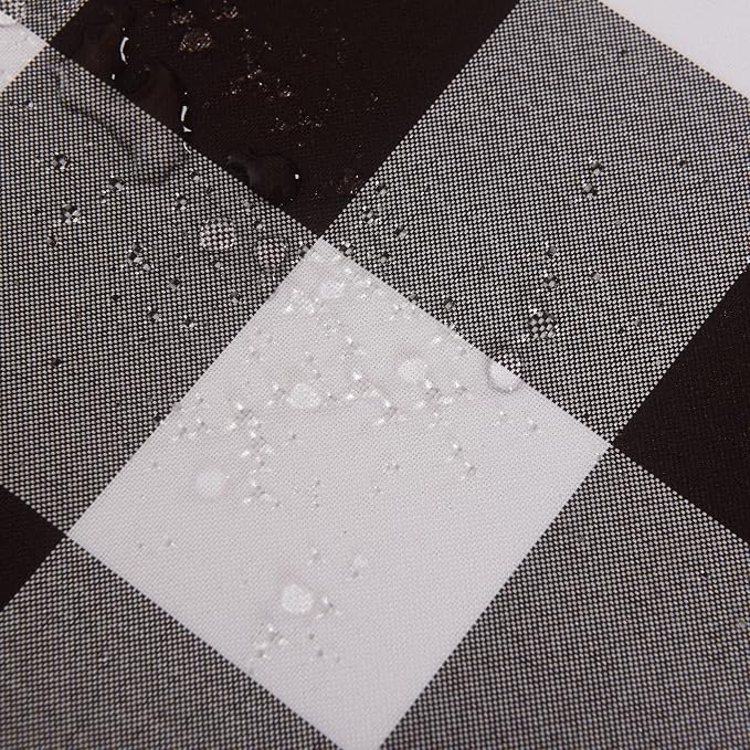 Cupuamon 2 Pack Waterproof Polyester Fabic Rectangle Checkered Tablecloth，60x120 Outdoor Table Cloth，Oil Stain Prevention Table Cloth for Pinics and Parties（Black and White） - Image 5