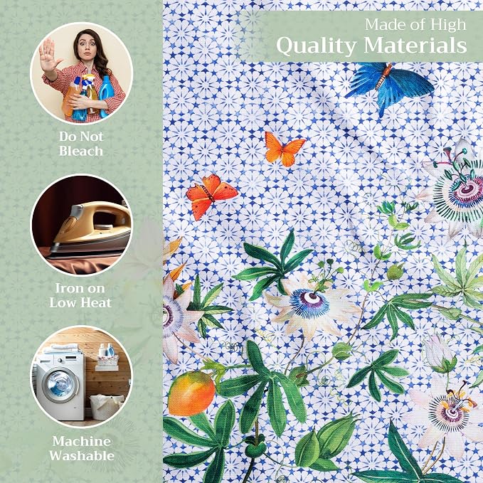 Maison d' Hermine Cloth Napkins Set of 4 Reusable 100% Cotton (20" x 20") | Everyday Square Napkins Cloth Washable Dinner Party Wedding Restaurant Hotel Kitchen Spring Summer - Passiflora - Image 3
