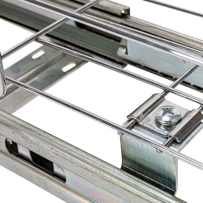 Household Essentials Glidez Multipurpose Chrome-Plated Steel Pull-Out/Slide-Out Storage Organizer for Cookware and Bakeware - Fits Standard Size Cabinet or Shelf, Chrome - Image 5