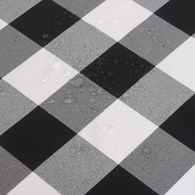 Cupuamon 2 Pack Waterproof Polyester Fabic Rectangle Checkered Tablecloth，60x84 Outdoor Table Cloth，Oil Stain Prevention Table Cloth for Pinics and Parties（Black and White） - Image 5