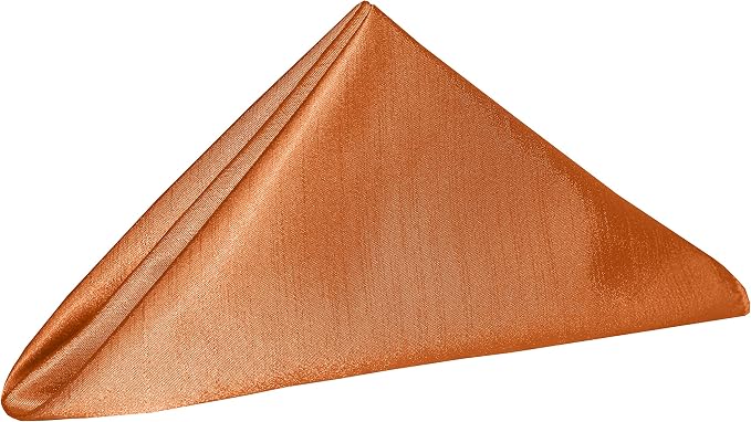20x20-Inch Shantung Satin Cloth Napkins, Orange, Set of 60 - Image 2
