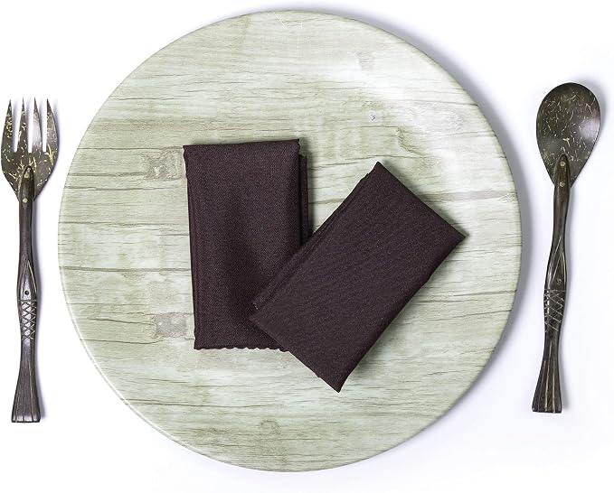 Pack of 100 Polyester Napkins 17 x 17 Inch Square with Scalloped Edge, Plain Washable Reusable Dining Table Cloth Napkin for Wedding Party Banquet Home Restaurant Bistro Decoration - Plum - Image 3