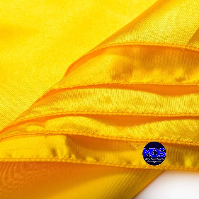 Set of 100 PCS Satin Napkin 12x12 Inch Square, Dinner Table Napkins for Wedding, Bulk Silky Sateen Cloth Napkins for Restaurant Banquet Graduation Birthday Party Decoration - Yellow Gold - Image 4