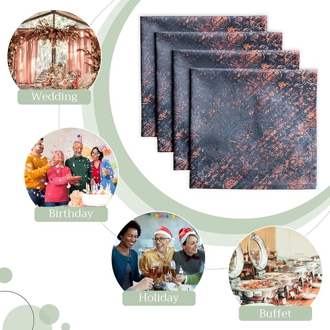 Maison d' Hermine Cloth Napkins Set of 4 Reusable 100% Cotton (20" x 20") | Everyday Square Napkins Cloth Washable Dinner Wedding Restaurant Hotel Kitchen Thanksgiving Christmas - Imperfection - Image 5