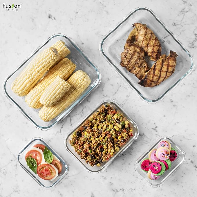 Premium Glass Food Storage Meal Prep Container Combo (13 containers) - Image 6