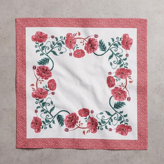 Maison d' Hermine Cloth Napkins Set of 4 Reusable 100% Cotton (18" x 18") | Everyday Square Napkins Cloth Washable Dinner Party Wedding Restaurant Hotel Kitchen Spring Summer - Poppy - Image 8