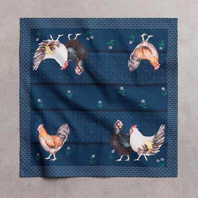 Maison d' Hermine Cloth Napkins Set of 4 Reusable 100% Cotton (18" x 18") | Everyday Square Napkins Cloth Washable Dinner Party Wedding Restaurant Hotel Kitchen Spring Summer - Meadow Rooster - Image 8