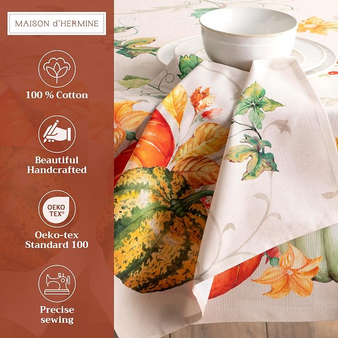 Maison d' Hermine Cloth Napkins Set of 4 Reusable 100% Cotton (20" x 20") | Everyday Square Napkins Cloth Washable Dinner Wedding Restaurant Hotel Kitchen Thanksgiving Christmas - Lumina - Image 2