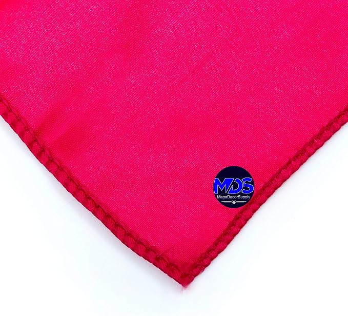 Set of 100 PCS Satin Napkin 12x12 Inch Square, Dinner Table Napkins for Wedding, Bulk Silky Sateen Cloth Napkins for Restaurant Banquet Graduation Birthday Party Decoration - Magenta - Image 3