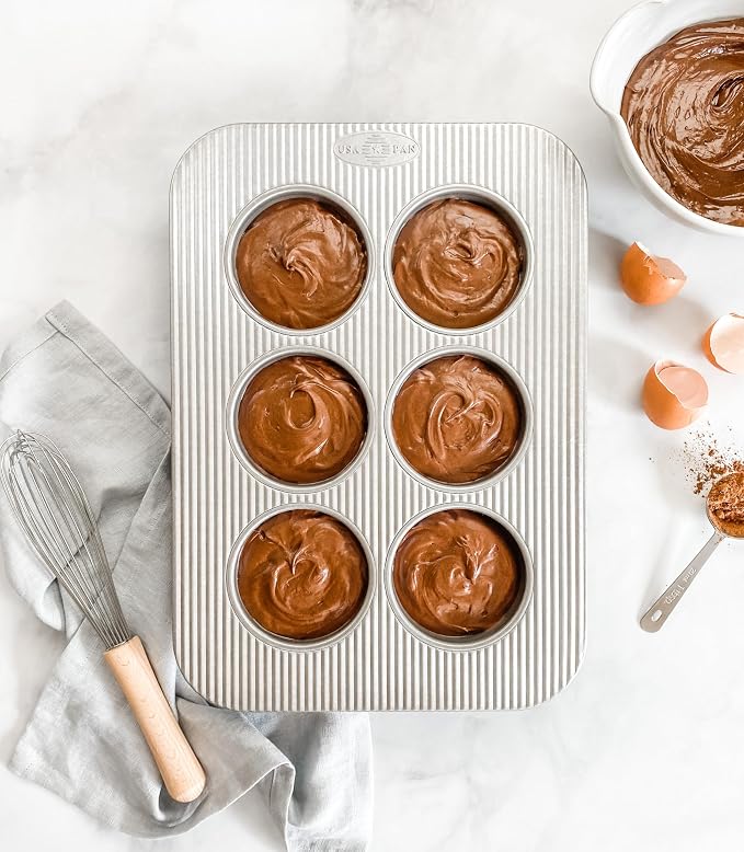 USA Pan Nonstick Toaster Oven 6 Cup Muffin Pan, Aluminized Steel (Pack of 6) - Image 2