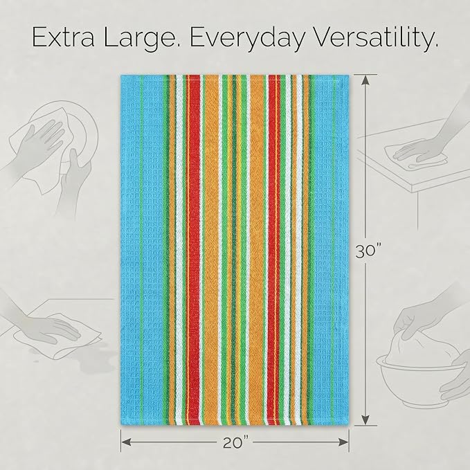 Urban Villa Kitchen Towels Cotton Dish Towels 20”x30” (Set of 6) Azure - Image 3