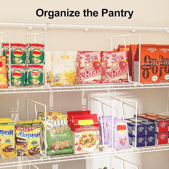 Wire Shelf Dividers for Closet: Tall 10.6in x Deep 12in, 12 Pack | Wire Shelves Organizer for Closet - Adjustable Purse Organizer for Clothes, Sweater, Towels Jeans - Metal Pantry Separators - Image 8