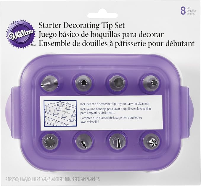 Wilton Piping Tip Set, Cupcake Decorating, 9-Piece with Carrying Case | 9-Piece Stainless Steel Tip Set with Carrying Case for Piping Rosettes, Stars & Swirls on Cupcakes & Layer Cakes - Image 3