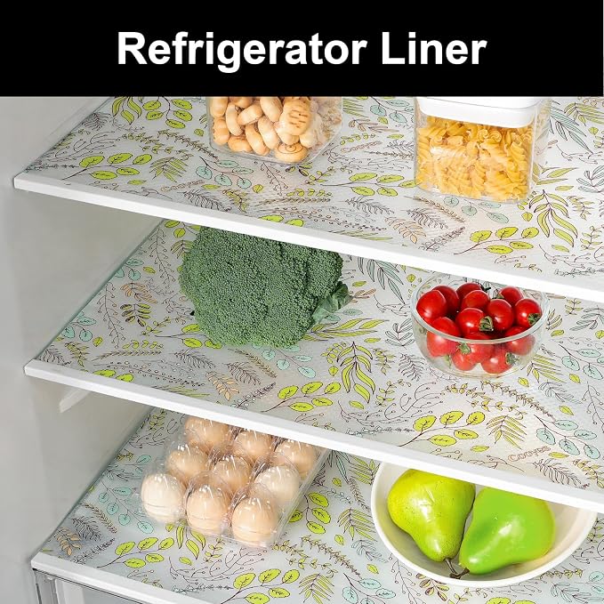 Cooyes Shelf Liners for Kitchen Cabinets, Refrigerator Liners Waterproof & Oil-Proof Kitchen Cupboard Liner Drawer Mats EVA Material Non Adhesive Fridge Liner for Shelves - Image 4