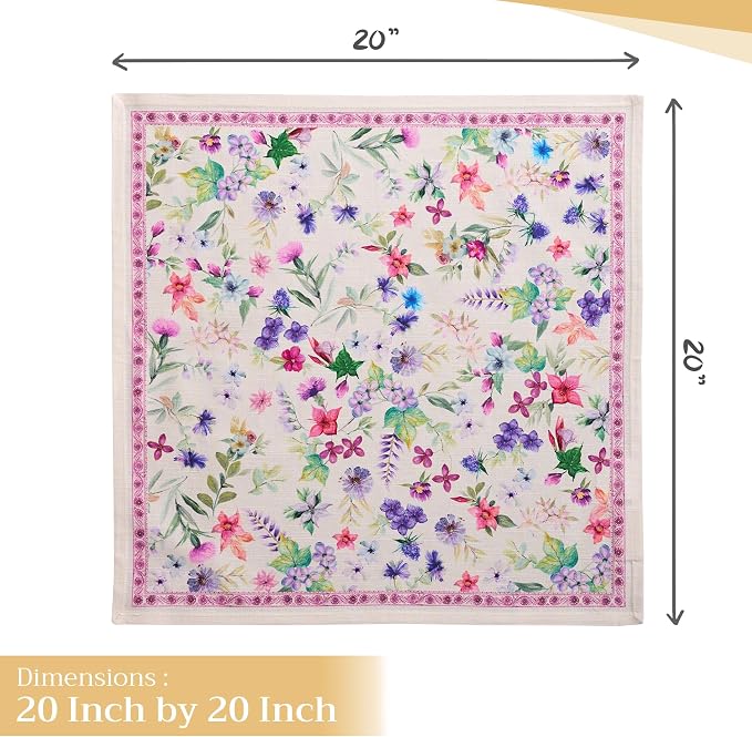 Maison d' Hermine Cloth Napkins Set of 4 Reusable 100% Cotton (20" x 20") | Everyday Square Napkins Cloth Washable Dinner Party Wedding Restaurant Hotel Kitchen Spring Summer - Chardon - Image 4