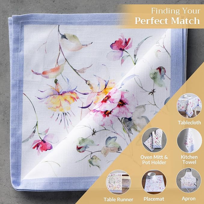 Maison d' Hermine Cloth Napkins Set of 4 Reusable 100% Cotton (20" x 20") | Everyday Square Napkins Cloth Washable Dinner Party Wedding Restaurant Hotel Kitchen Spring Summer - Summer Floral - Image 5