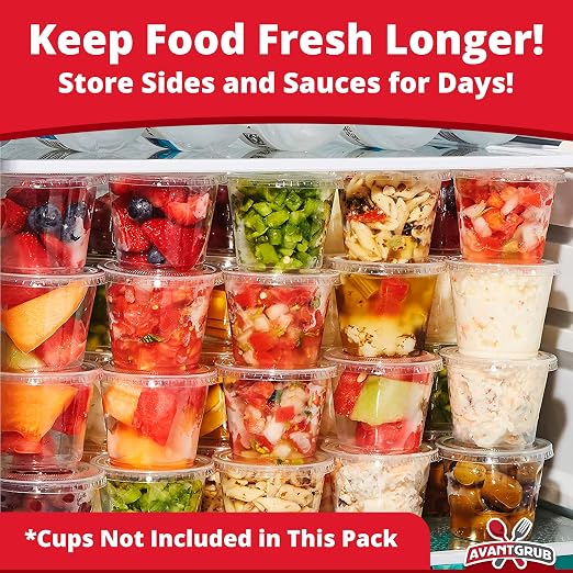 Leakproof, BPA Free 5.5 oz Souffle Lids 100 PK. Stackable Lids for Containers for Sampling, Salad Dressing, Sauce or Jello Shots. Plastic Food Prep Supplies for Restaurant, Cafe, Catering, Deli, Party - Image 4