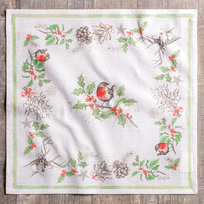 Maison d' Hermine Cloth Napkins Set of 4 Reusable 100% Cotton (20" x 20") | Everyday Square Napkins Cloth Washable Dinner Wedding Restaurant Hotel Kitchen Thanksgiving Christmas - Christmas Dew - Image 8