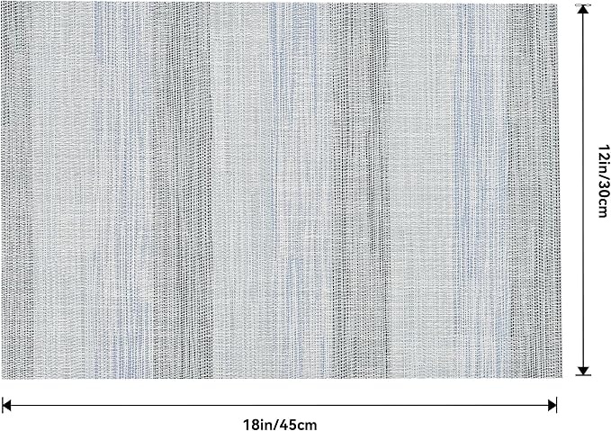 Leetaltree LightSteel Blue Placemats Set of 12 - Heat Resistant Non-Slip Place mats for Dining Table, Washable Durable PVC Vinyl Woven Table Mats（LightSteel Blue, 12） - Image 8
