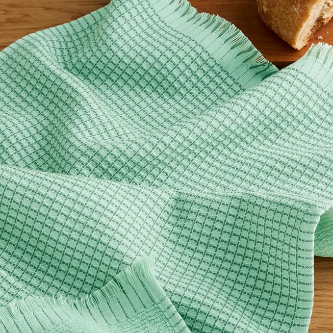 KitchenAid Gourmet Series Gridlines Kitchen Towels 3-Pack Set, 100% Cotton Absorbent, Color of THE Year, Spearmint, 18"x28" - Image 7