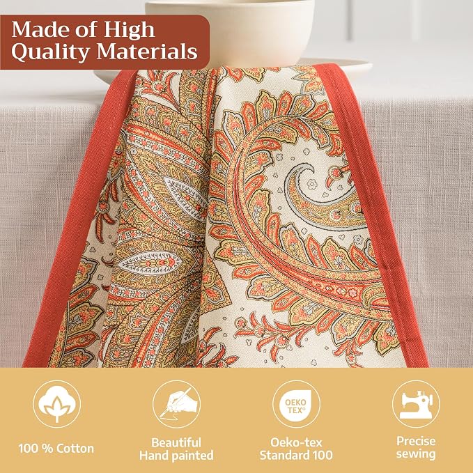 Maison d' Hermine Cloth Napkins Set of 4 100% Cotton Everyday Reusable Square Napkins Cloth Washable, Dinner, Party, Wedding, Restaurant (Kashmir Paisley, 20" x 20") | Everyday Square Napkins Cloth Washable Dinner Wedding Restaurant Hotel Kitchen Thank... - Image 5