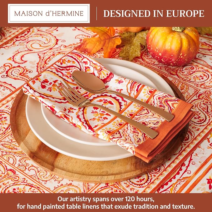 Maison d' Hermine Cloth Napkins Set of 4 Reusable 100% Cotton (20" x 20") | Everyday Square Napkins Cloth Washable Dinner Wedding Restaurant Hotel Kitchen Thanksgiving Christmas - Palatial Paisley - Image 2