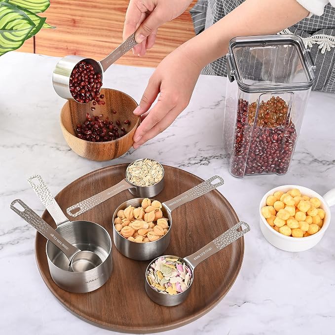 Measuring Cups and Spoons Set of 14, 18/8 Stainless Steel Measuring Cups Spoons Set, 6 Measure Cups and 7 Measure Spoons with Leveler - Image 6